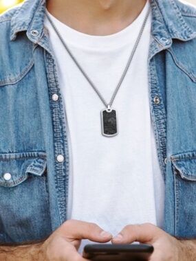 🌊 DYRBERG/KERN Dog Tag Necklace, Unisex, 20” Chain